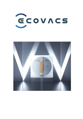 Le logo d'ecovacs est affiché devant une lumière.